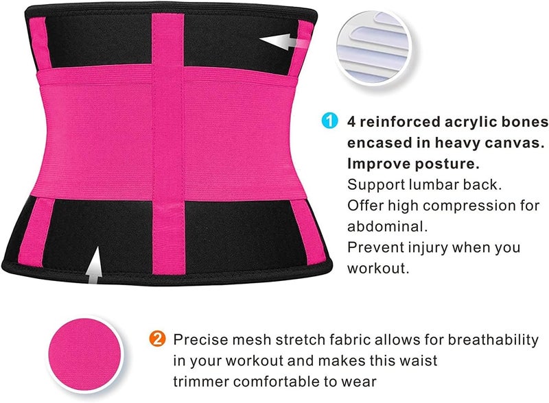 SHAPERX Waist Trainer Belt Workout Hourglass Sport Slimming Trimmer Adjustable Belly Cincher - Image 4