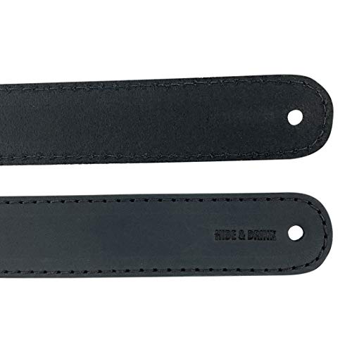 Hide & Drink, Set of 4 Drawer Handles, Durable, Versatile, Easy to Install with Pre-Made Holes, Stylish Home Accessory, DIY, Full Grain Leather, Handmade, Charcoal Black - Image 4