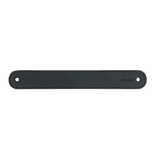 Hide & Drink, Set of 4 Drawer Handles, Durable, Versatile, Easy to Install with Pre-Made Holes, Stylish Home Accessory, DIY, Full Grain Leather, Handmade, Charcoal Black - Image 5