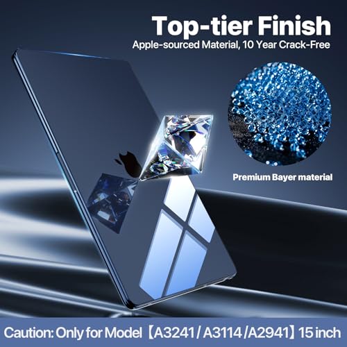Soonjet for MacBook Air 15 inch Case M4 2025 2024 2023 M3 M2 [Exclusive Midnight, Dazzle Boldly] Hard Shell Cover A3241 A3114 A2941 - Crystal Midnight - Image 4