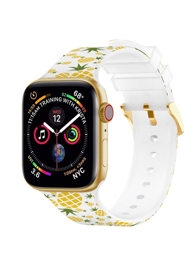 Replacement Strap Square Buckle Color Printing Watch Band For Apple Watch Ultra 49mm&Watch Ultra 2 49mm / Series 9&8&7 45mm / SE 3&SE 2&6&SE&5&4 44mm / 3&2&1 42mm Fruit 2