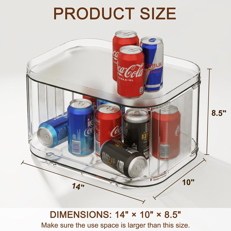 FIRJOY Lazy Susan Organizer for Cabinet, Pantry, Countertop (2 Tier 14" x 10" Clear - 1 Pack, Rectangular) - Image 2