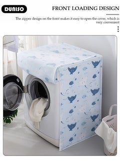 DUNISO Washing Machine Cover,Waterproof and Dustproof Washer Cover, Front Opening External Automatic Roller Washing Machine Cover for 10KG Washer and dryer,Made Of PEVA Material,UV Protection, Aging Resistant  - Image 3