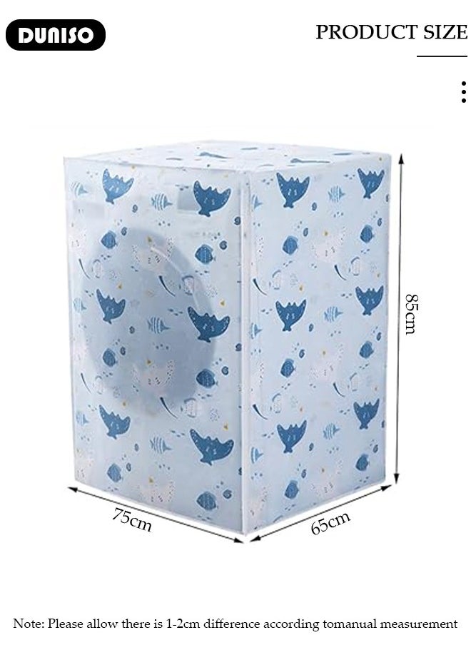 DUNISO Washing Machine Cover,Waterproof and Dustproof Washer Cover, Front Opening External Automatic Roller Washing Machine Cover for 10KG Washer and dryer,Made Of PEVA Material,UV Protection, Aging Resistant  - Image 4