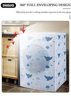 DUNISO Washing Machine Cover,Waterproof and Dustproof Washer Cover, Front Opening External Automatic Roller Washing Machine Cover for 10KG Washer and dryer,Made Of PEVA Material,UV Protection, Aging Resistant  - Image 5
