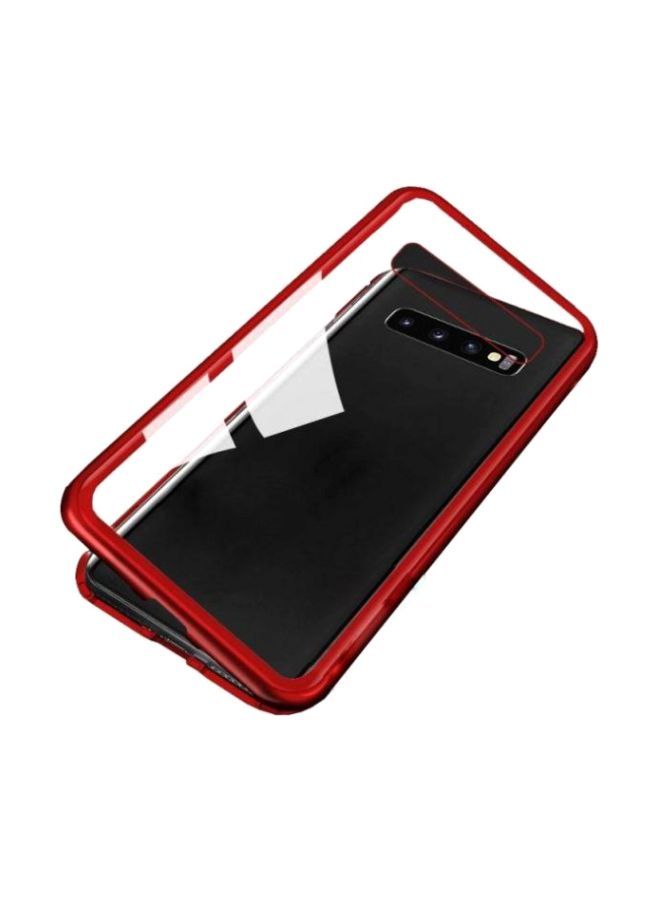 NIBEMINENT Protective Case Cover For Samsung Galaxy S10 Plus Clear/Red - Image 1