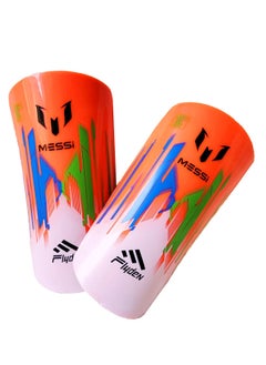 Generic MESSI One Pair Football Shin Guards Technical Field Equipment, Orange  - Image 1