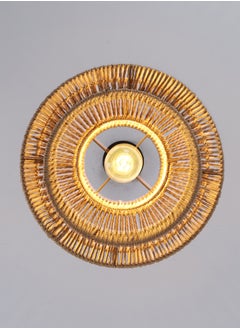 Ganeed Hand-Woven Bamboo Pendant Light, Rattan Handwoven Pendant Lamp, Natural Chandeliers Domed Shape Woven Light 1 Light Hanging Light for Kitchen Farmhouse Brown 31cm  - Image 5