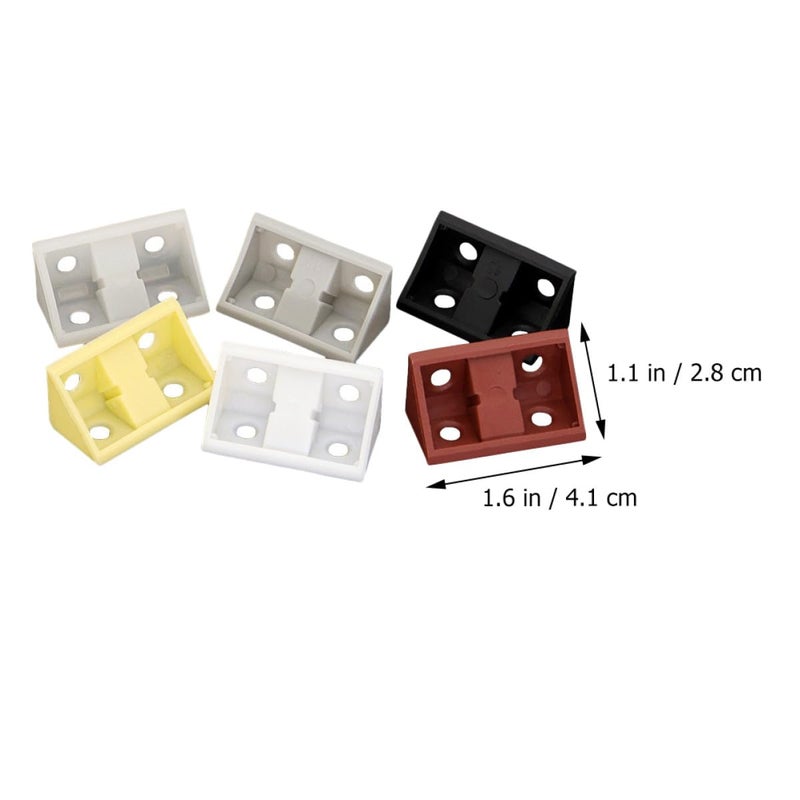 60pcs Plastic Corner Braces Bracket With Cover White Beige Black Gray Brown For Cabinet Shelf Support Furniture Joint Fastener - Image 3