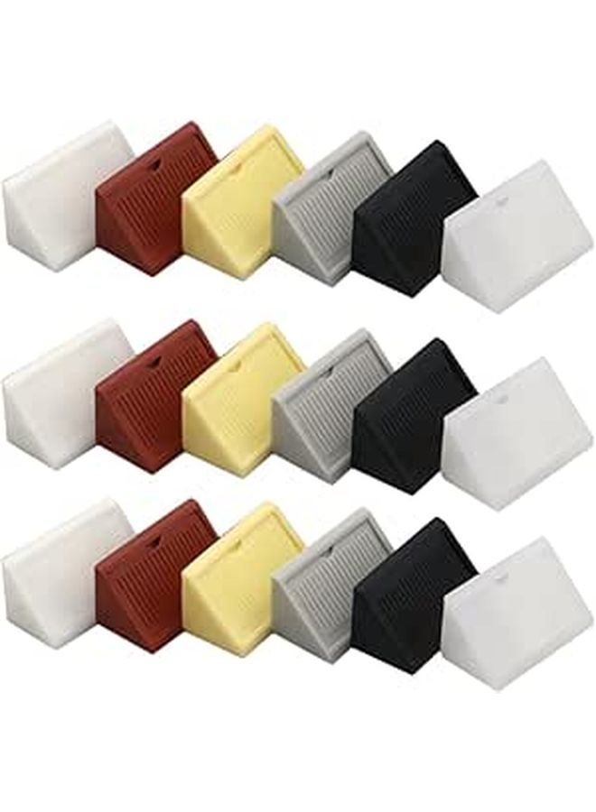 60pcs Plastic Corner Braces Bracket With Cover White Beige Black Gray Brown For Cabinet Shelf Support Furniture Joint Fastener - Image 1