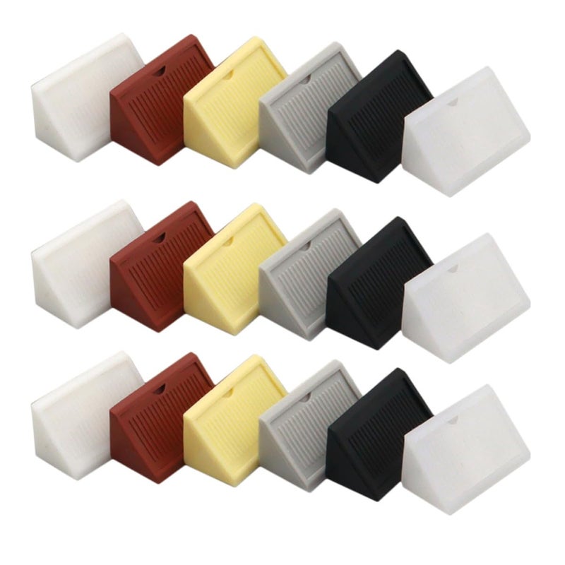 60pcs Plastic Corner Braces Bracket With Cover White Beige Black Gray Brown For Cabinet Shelf Support Furniture Joint Fastener - Image 2