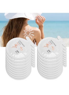 Mini Sunscreen Bulk 20 Bags Face Body Sunscreen Travel Sunscreen Bulk Portable Packet None Greasy Water Resistant Sunscreen Wipes Individually Wrapped Sport Mini Sunscreen Packets Spf46