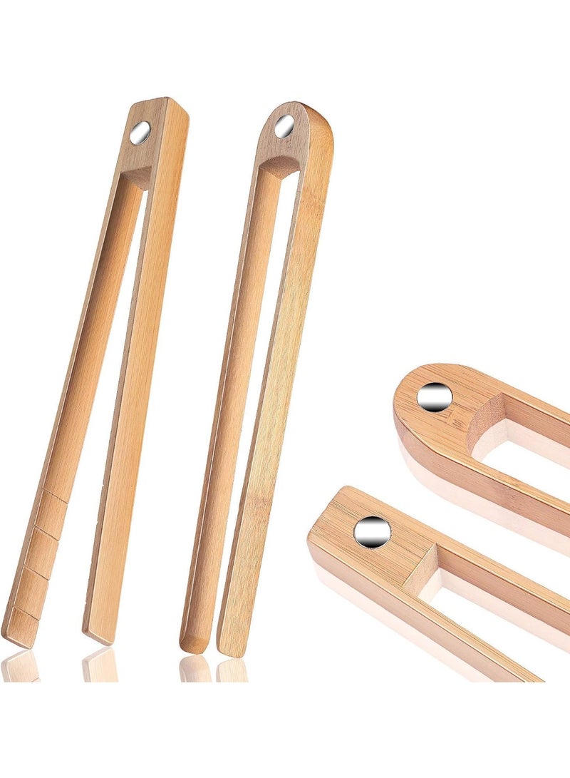 2-Piece Wooden Toaster Tongs with Magnet, Magnetic Bamboo, Natural Bamboo, 22cm/8.7 inches, Wood (Light Brown) - Image 1