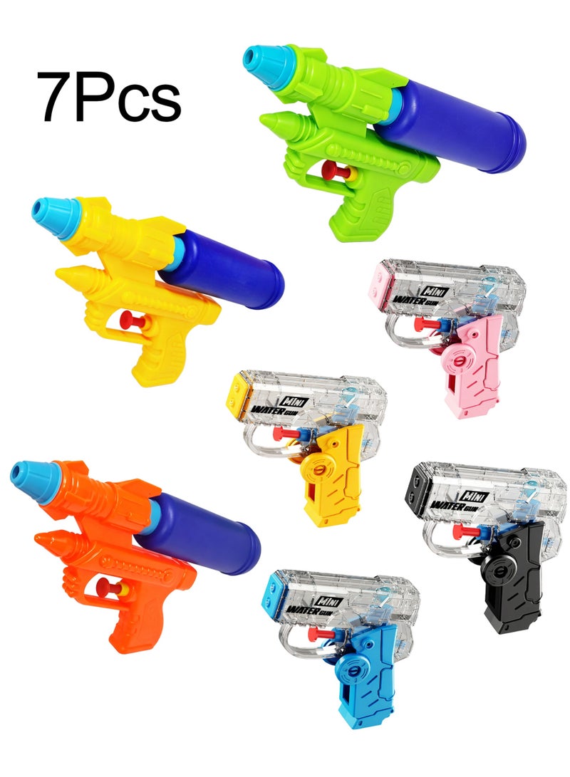 Colorful Kids Water Blasters Soakers - 7-Pack Water Gun Set for Outdoor Summer Fun, Beach, Pool & Backyard Play - Image 1