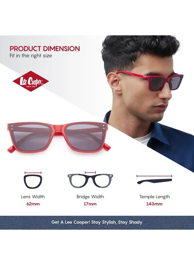 Lee Cooper Pc Sunglasses Red Frame Grey Mirror Lens 62mm  - LC1208C03