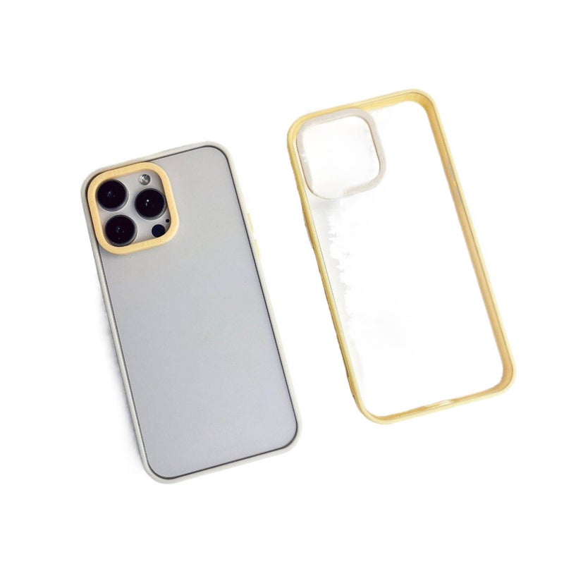 غطاء واقي بPC لـ iPhone 14 / 14 Plus / 14 Pro / 14 Pro Max مع حماية من السقوط وتصميم ثنائي في واحد مع مقاوم للصدمات مع مقاوم للخدش باللون أبيض للتخزين العملي للمدرسة سهل التخزين - Image 4