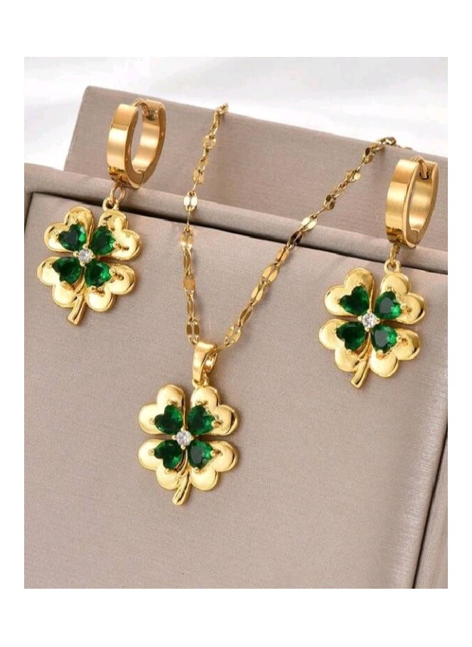 Jewelry For Life - Trendy Stainless Steel Gold Plated Jewellery Set For Women - Image 1