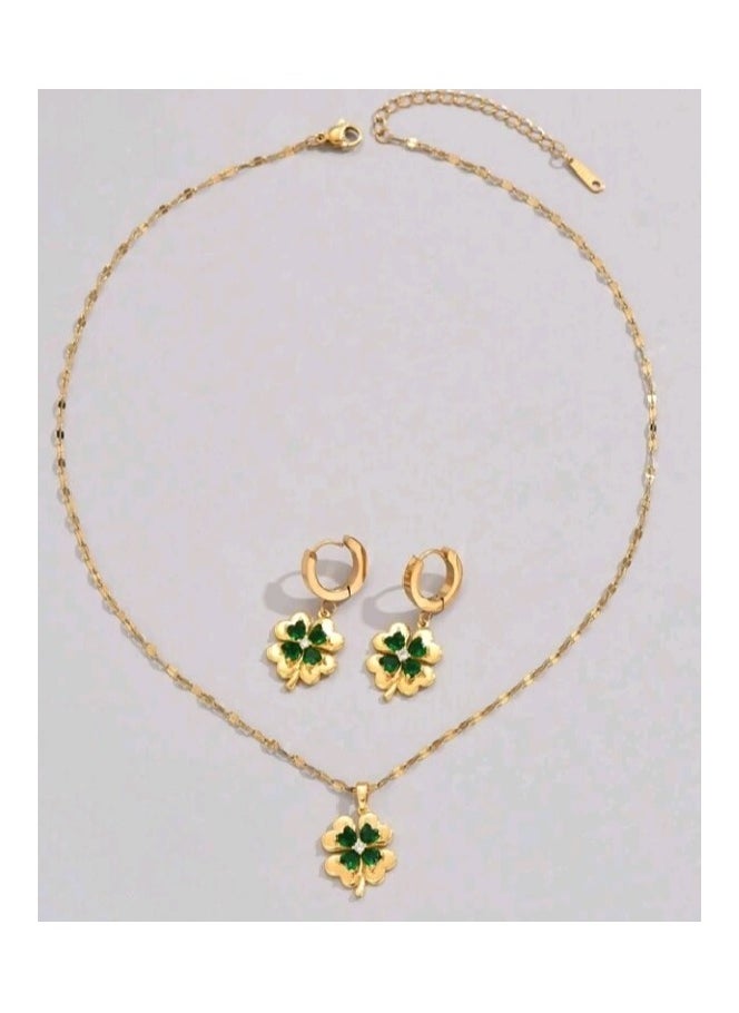Jewelry For Life - Trendy Stainless Steel Gold Plated Jewellery Set For Women - Image 1