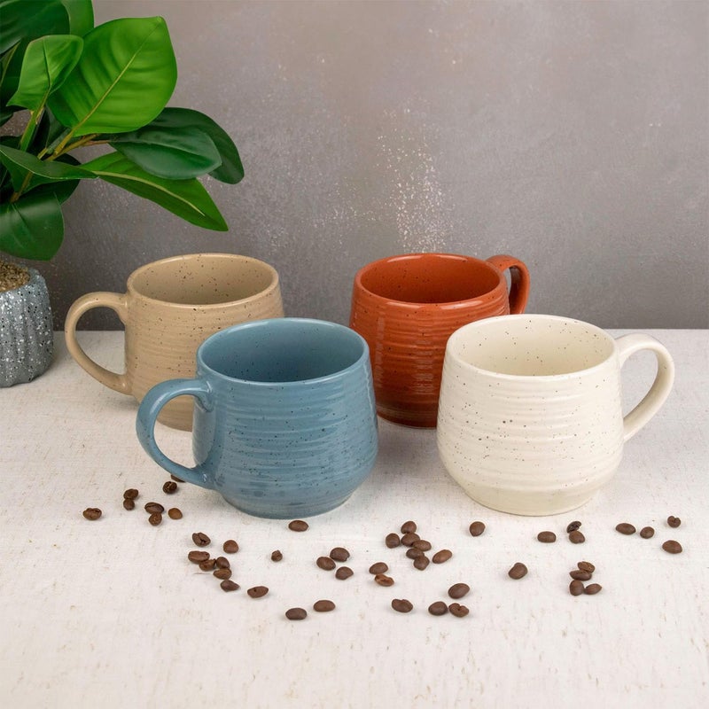 Sango 17.5 oz Stoneware Coffee Mugs Set of 4, Rustic Ceramic Mug with Speckled Reactive Glaze, Large Pottery Drinkware for Coffee or Tea, Dishwasher & Microwave Safe Mugs, Siterra Painterâ€™s Palette - Image 2