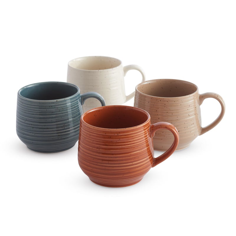 Sango 17.5 oz Stoneware Coffee Mugs Set of 4, Rustic Ceramic Mug with Speckled Reactive Glaze, Large Pottery Drinkware for Coffee or Tea, Dishwasher & Microwave Safe Mugs, Siterra Painterâ€™s Palette - Image 1