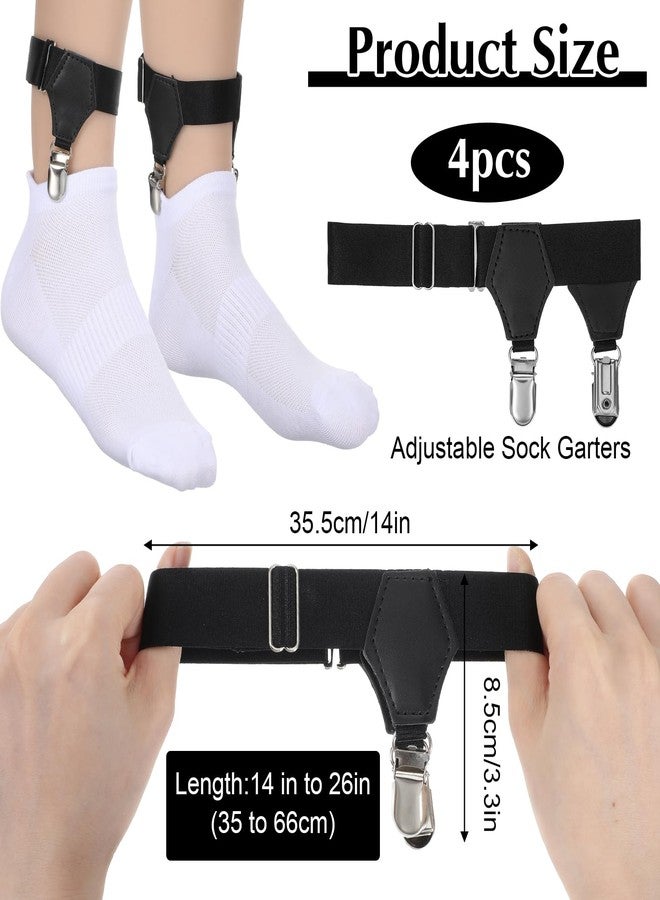 Classicseali 4pcs Sock Garters for Men, Adjustable Mens Sock Garters with Non-slip Clip, Elastic Socks Suspenders Men,Non-Slip Socks Strap Suspenders for Stockings - Image 3