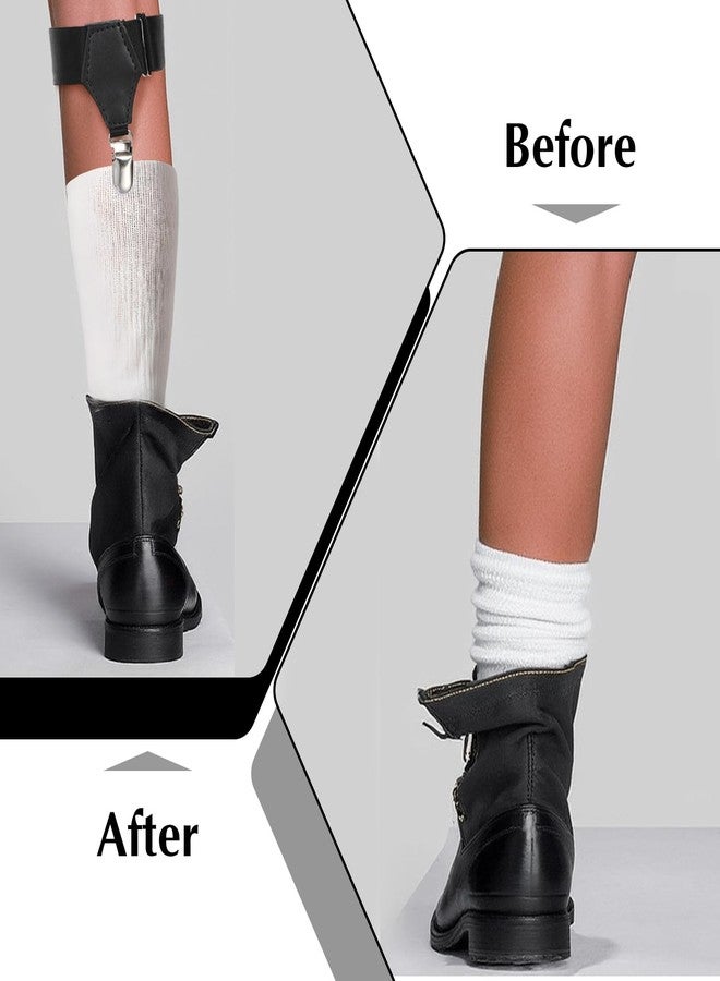 Classicseali 4pcs Sock Garters for Men, Adjustable Mens Sock Garters with Non-slip Clip, Elastic Socks Suspenders Men,Non-Slip Socks Strap Suspenders for Stockings - Image 2