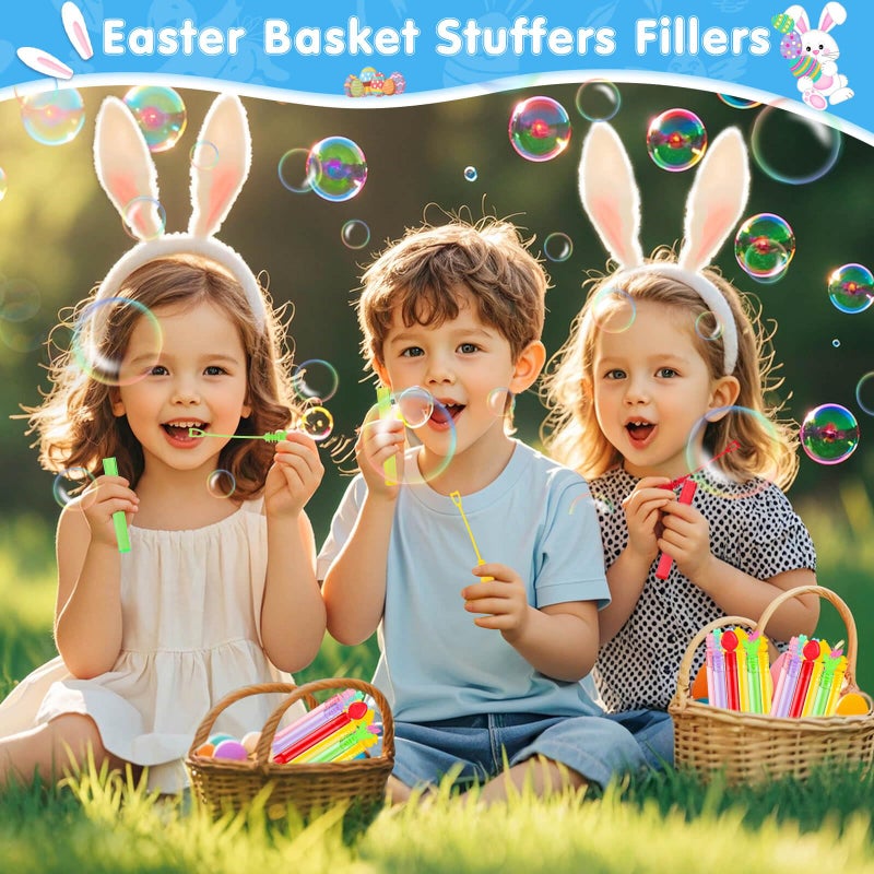 Genuvi Easter Mini Bubble Wands 30Pcs Easter Party Favors For Kids Easter Basket Stuffers Easter Bubbles Bulk For Classroom Prizes Easter Egg Fillers Goodie Bag Stuffers Easter Toys Outdoor Gifts Girls Boys - Image 5