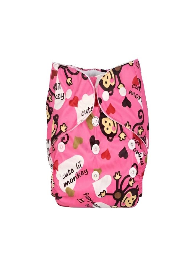 Laee cute BASIC Pack of 14 Side Leakage Proof Reusable Cloth Diaper with Quick Dry UltraThin pads|Freesize, Rash Free,for Kids 0-3 Yrs|Stay Dry & Lasts up to 3Hrs (pink to white) - Image 2