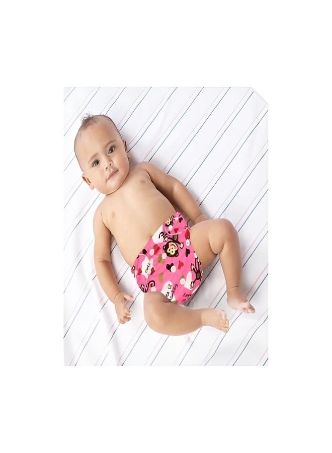 Laee cute BASIC Pack of 14 Side Leakage Proof Reusable Cloth Diaper with Quick Dry UltraThin pads|Freesize, Rash Free,for Kids 0-3 Yrs|Stay Dry & Lasts up to 3Hrs (pink to white) - Image 5