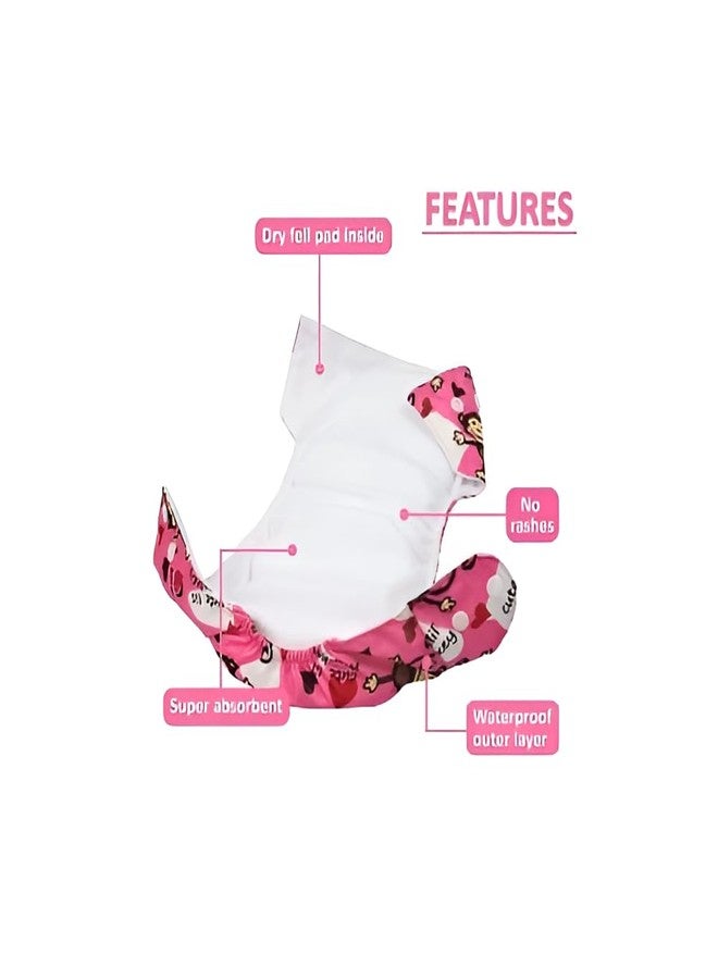 Laee cute BASIC Pack of 14 Side Leakage Proof Reusable Cloth Diaper with Quick Dry UltraThin pads|Freesize, Rash Free,for Kids 0-3 Yrs|Stay Dry & Lasts up to 3Hrs (pink to white) - Image 4