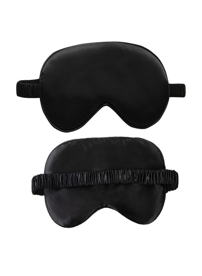 ICSTM Silk Sleeping Mask, Silk Eye Mask with Adjustable Strap, Sleeping Aid Blindfold for Nap, Sleep Mask for Women to Full Night's Sleep, Travel and Nap(1 Pack,Black - Image 1