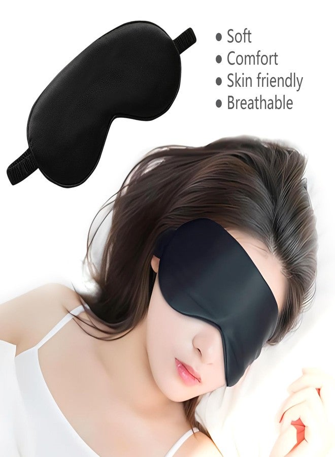 ICSTM Silk Sleeping Mask, Silk Eye Mask with Adjustable Strap, Sleeping Aid Blindfold for Nap, Sleep Mask for Women to Full Night's Sleep, Travel and Nap(1 Pack,Black - Image 3