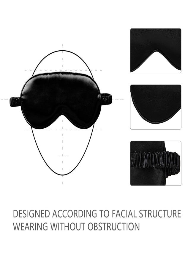 ICSTM Silk Sleeping Mask, Silk Eye Mask with Adjustable Strap, Sleeping Aid Blindfold for Nap, Sleep Mask for Women to Full Night's Sleep, Travel and Nap(1 Pack,Black - Image 4