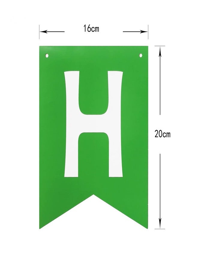 Letjolt Green Happy Birthday Banner Greenery Theme Party Bunting Supplies Signs for Birthday Garland Nursery Hanging Decoration 13pcs - Image 5
