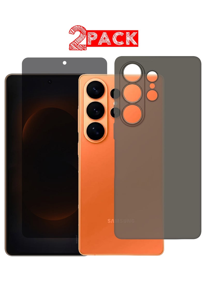 CATANES حافظة مات غير لامعة فائقة النحافة لجهاز Galaxy S26 Ultra - غلاف خلفي مقاوم للخدوش مع واقي شاشة للخصوصية - أسود - Image 1