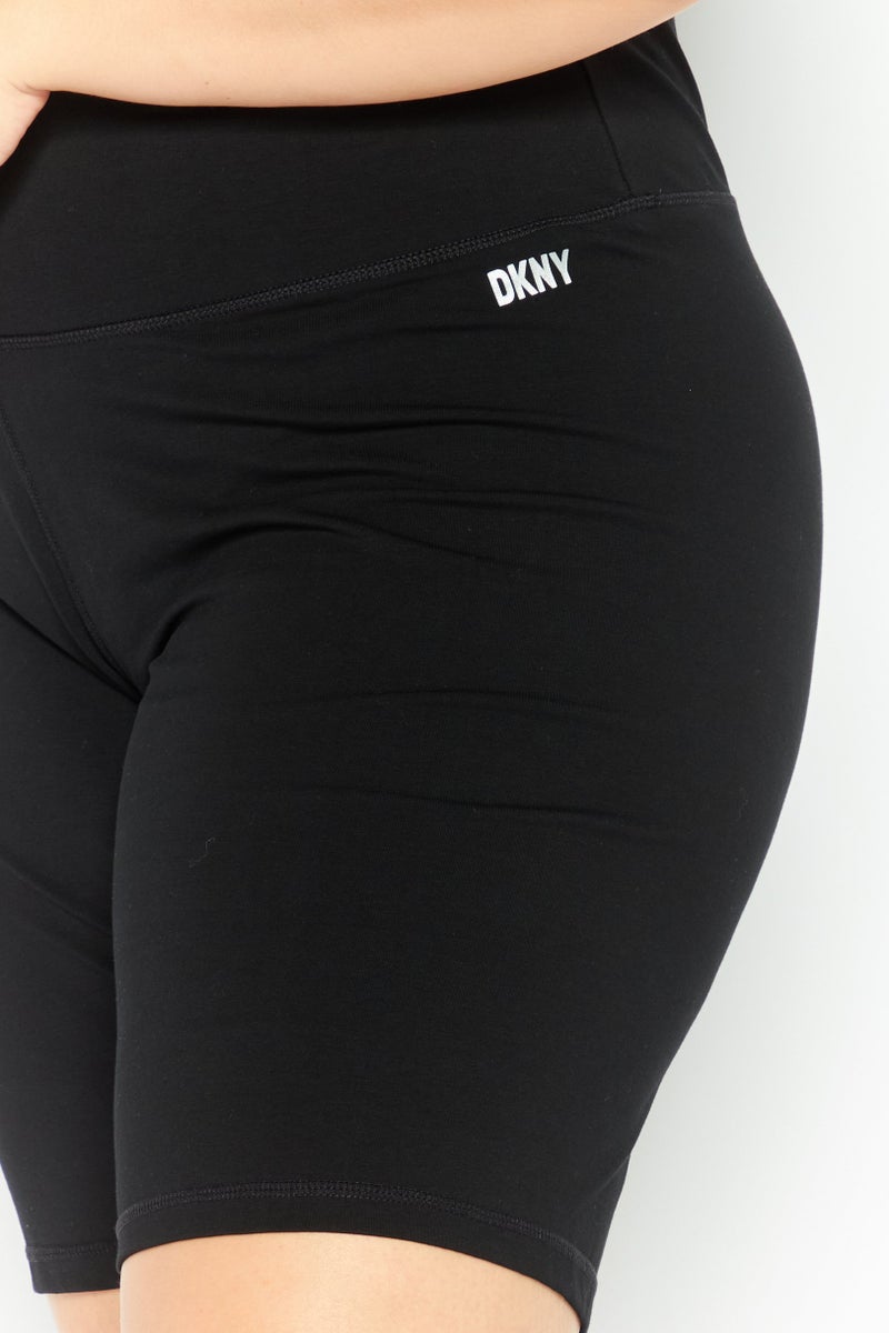 DKNY Sport Woman Plus Size Training Shorts, Black - Image 3