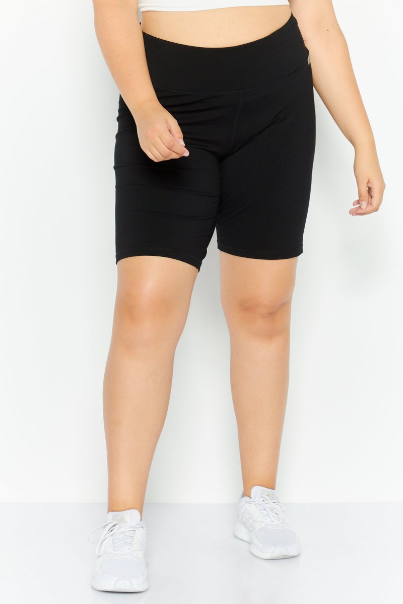 DKNY Sport Woman Plus Size Training Shorts, Black - Image 1