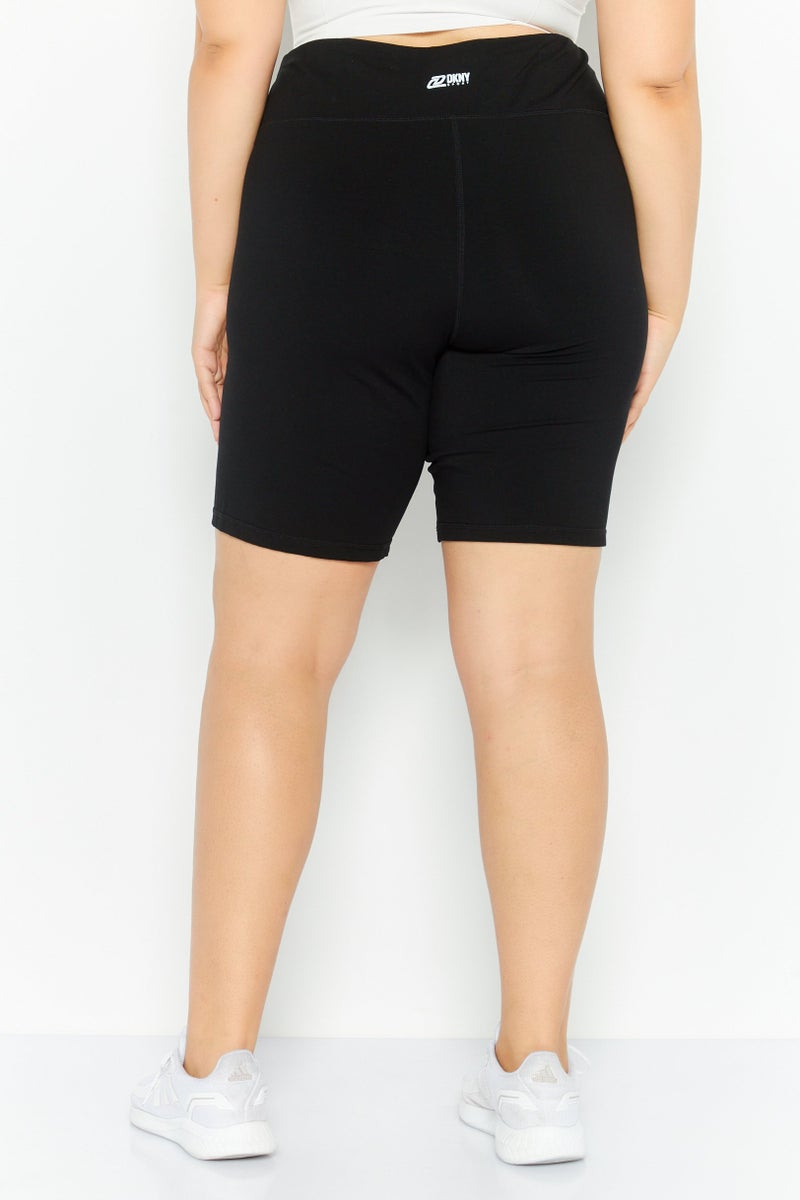 DKNY Sport Woman Plus Size Training Shorts, Black - Image 4