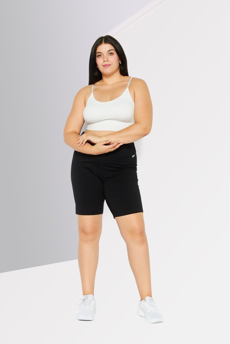 DKNY Sport Woman Plus Size Training Shorts, Black - Image 2