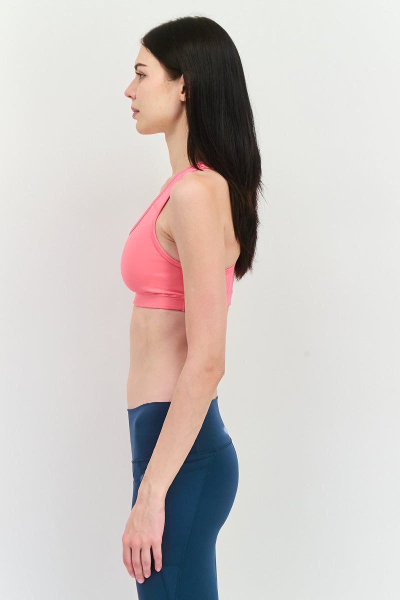 PUMA Women Non Padded Brand Logo Training Sport Bra, Pink - Image 2