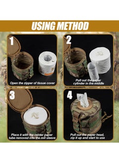 Excefore Camping Toilet Paper Holder, Waterproof Portable and Foldable Roll Paper Case, Proof Roll Storage Bag for Car Bathroom Camping and Hiking  - Image 3