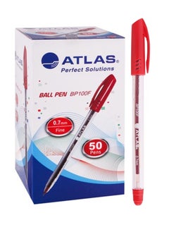 ATLAS 50-Piece Ballpoint Pen 0.7mm Tip Red Ink  - Image 1