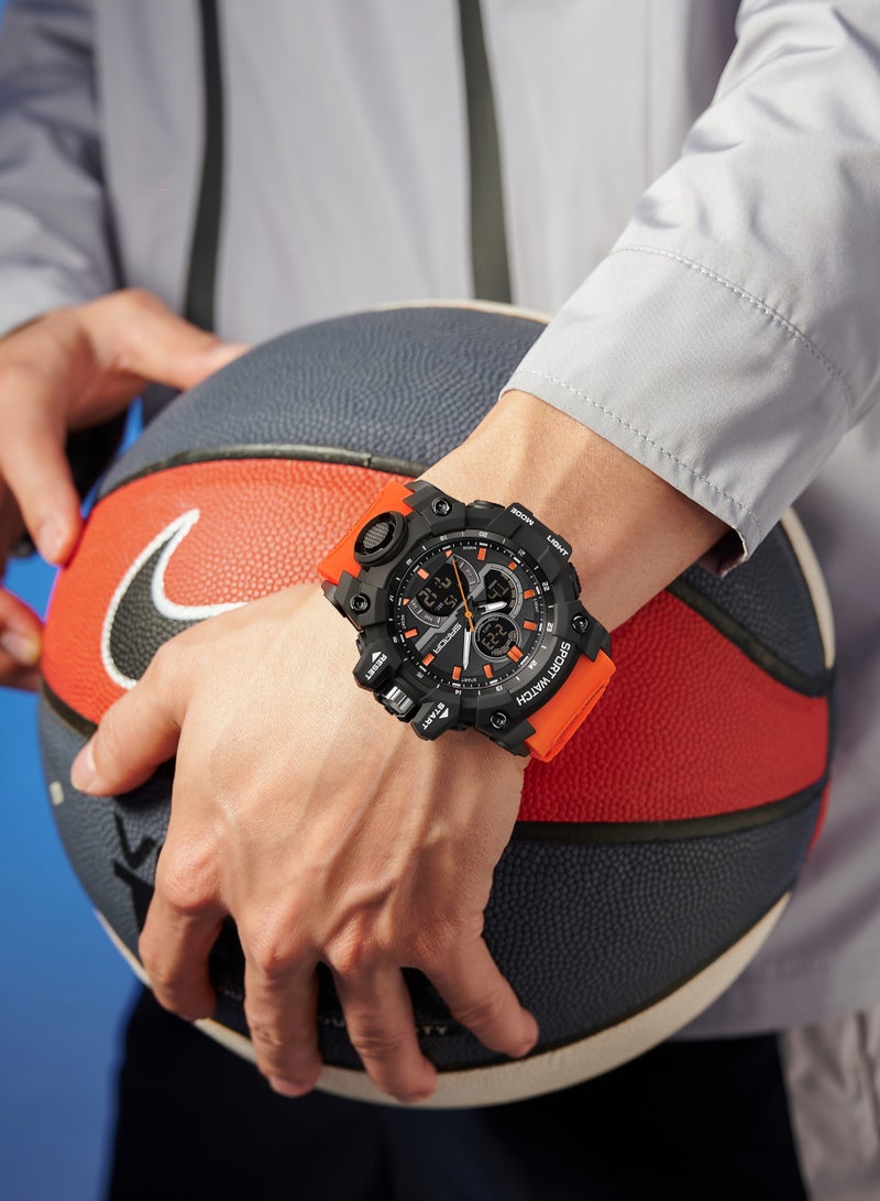 Sanda Fashionable Cool Night Light Dual Screen Multi functional Outdoor Sports Waterproof Men's Electronic Watch - Image 3