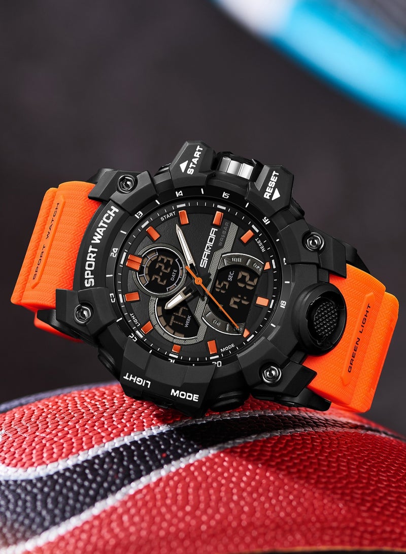 Sanda Fashionable Cool Night Light Dual Screen Multi functional Outdoor Sports Waterproof Men's Electronic Watch - Image 2