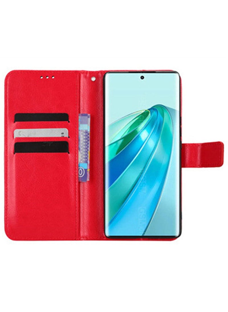 Honor X9a 5G Case Cove Premium PU Leather Magnetic Flip Case Cover with Card Holder and Kickstand Anti-loss Strap Protector  - Image 4