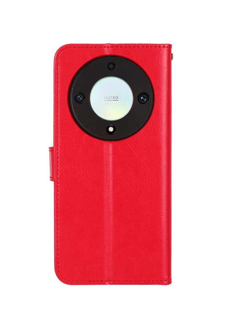 Honor X9a 5G Case Cove Premium PU Leather Magnetic Flip Case Cover with Card Holder and Kickstand Anti-loss Strap Protector  - Image 3