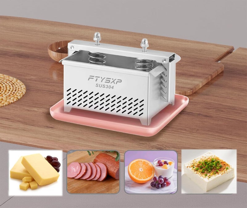 FTYSXP Store ضغط التوفو - ضغط جبن من الفولاذ المقاوم للصدأ 304، لصنع البانير وضغط التوفو النباتي، ضغط ثقيل قابل للتعديل، خالي من BPA، آمن في غسالة الصحون لصانع التوفو وضغط اللحم (6.3*4.7*4.8 بوصة) - Image 4