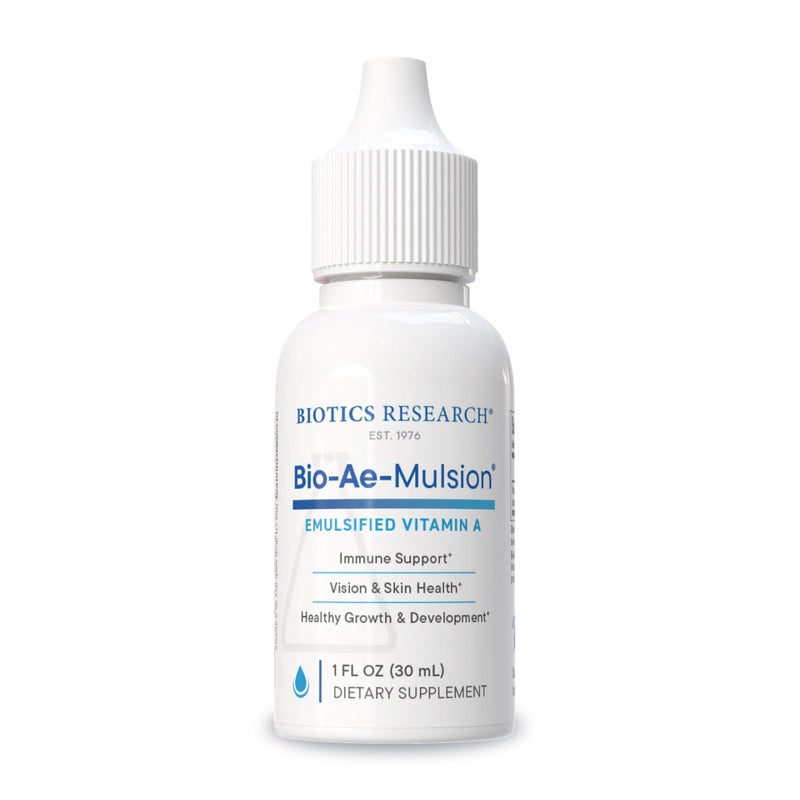 Bio Ae Mulsion IU Emulsified Vitamin A for Greater Uptake Utilization Concentrated Form Promotes Immune Response Aids in Visual Acuity Supports Cardiovascular 1 Fluid Ounces