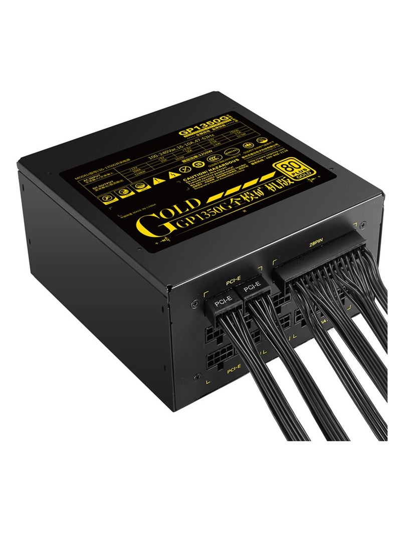 Segotep - Segotep 1250W GP1350G Full Modular ATX PC Computer Mining Power Supply Gaming PSU For AMD Crossfire Active PFC 93.8% Efficiency 80Plus Gold - Image 1