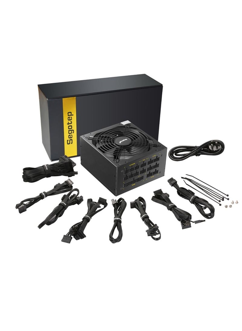 Segotep - Segotep 1250W GP1350G Full Modular ATX PC Computer Mining Power Supply Gaming PSU For AMD Crossfire Active PFC 93.8% Efficiency 80Plus Gold - Image 1